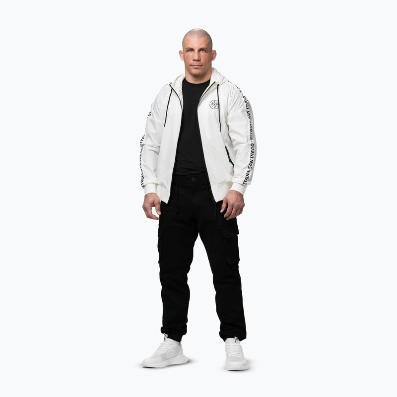 Pánska bunda Pitbull Athletic Tape Nylon Hooded off white 2