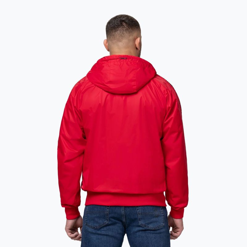 Pánska bunda Pitbull Athletic Tape Nylon Hooded red 3
