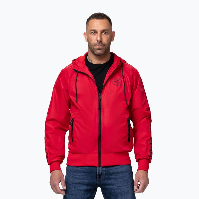 Pánska bunda Pitbull Athletic Tape Nylon Hooded red 5