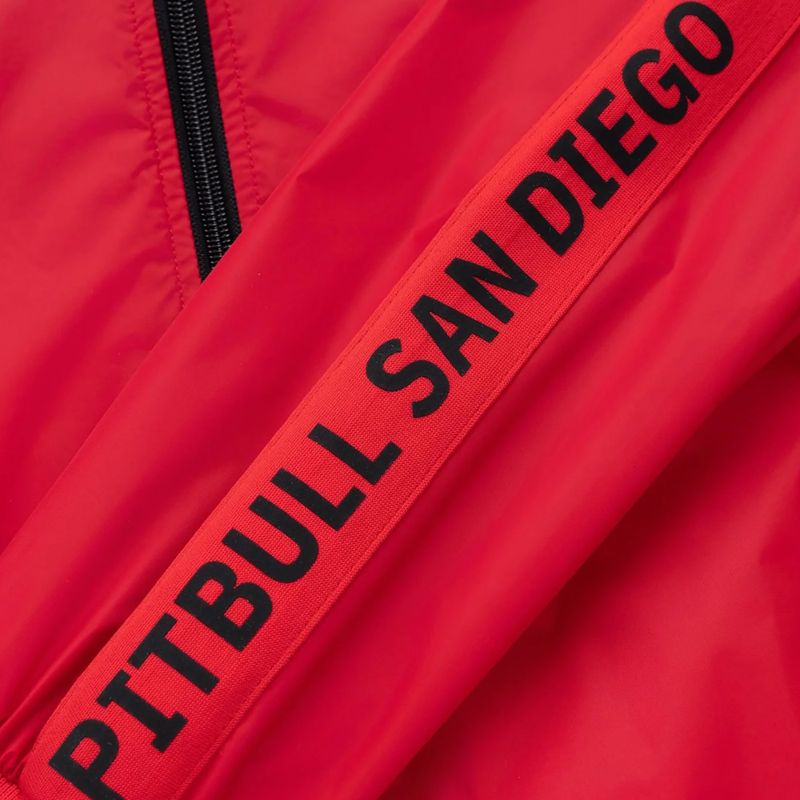 Pánska bunda Pitbull Athletic Tape Nylon Hooded red 11