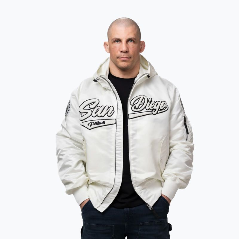 Pánska bunda Pitbull Aero Flight Hooded off white