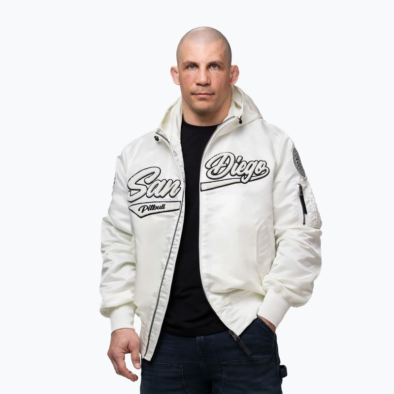 Pánska bunda Pitbull Aero Flight Hooded off white 4