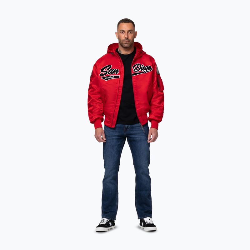 Pánska bunda Pitbull Aero Flight Hooded fluo/red 2