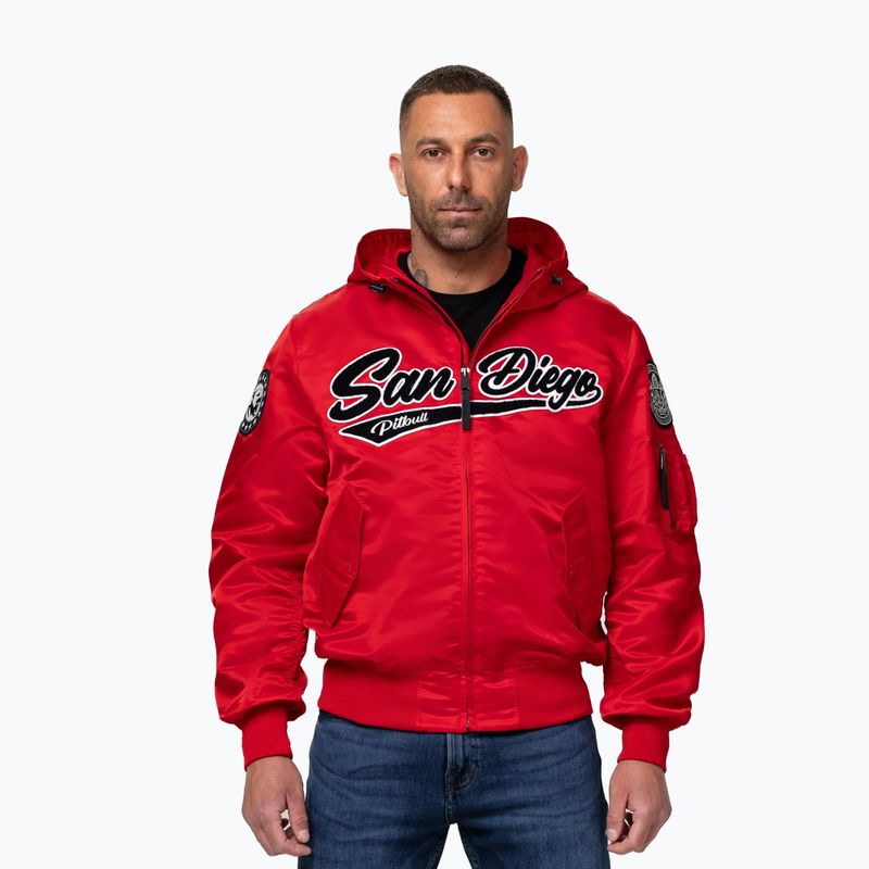 Pánska bunda Pitbull Aero Flight Hooded fluo/red 4