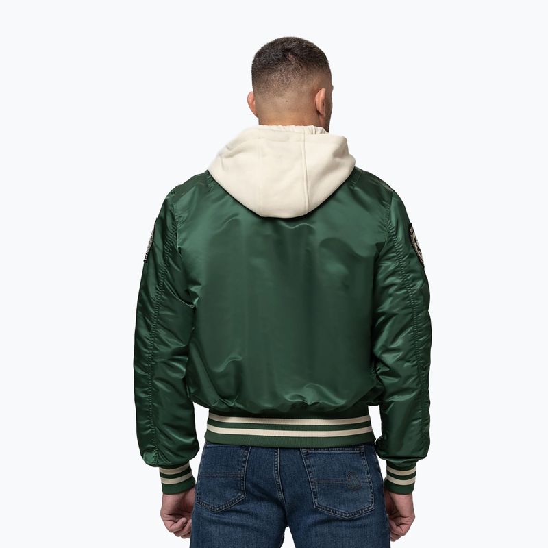 Pánska bunda Pitbull Mason San Diego Baseball Hooded bottle green/beige 3