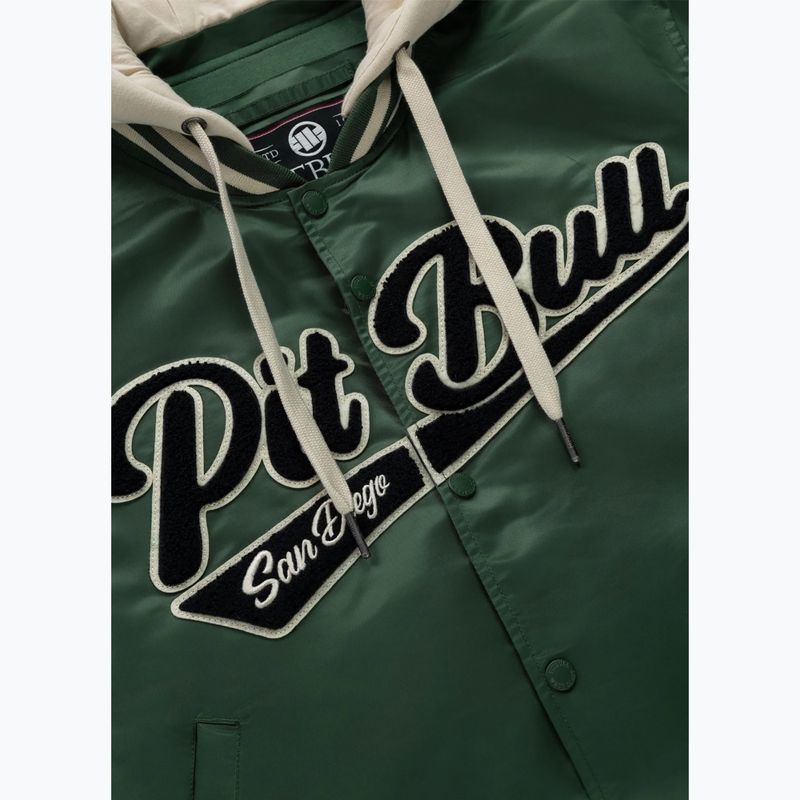 Pánska bunda Pitbull Mason San Diego Baseball Hooded bottle green/beige 6
