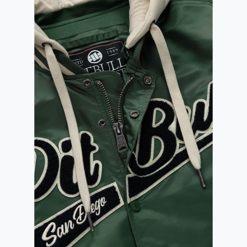 Pánska bunda Pitbull Mason San Diego Baseball Hooded bottle green/beige 11