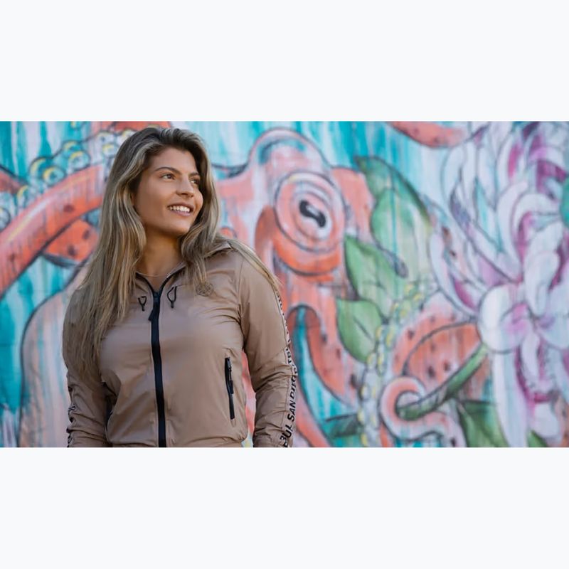 Dámska bunda Pitbull Aaricia Stripes Nylon Hooded dark sand 11