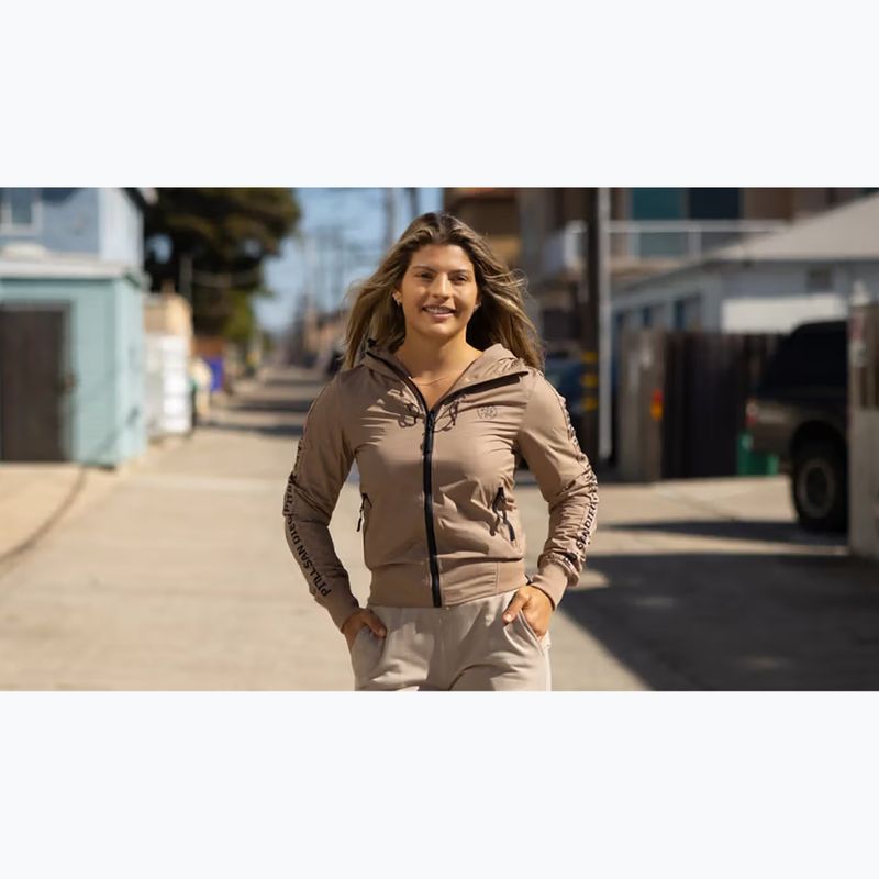 Dámska bunda Pitbull Aaricia Stripes Nylon Hooded dark sand 12