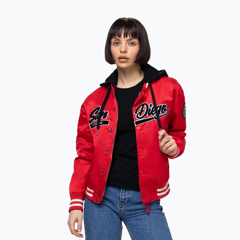 Dámska bunda Pitbull Angela San Diego Hooded Varsity fluo/red 4