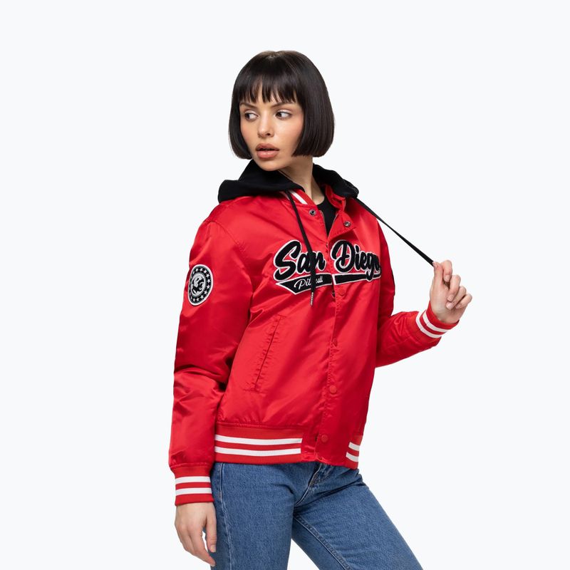 Dámska bunda Pitbull Angela San Diego Hooded Varsity fluo/red 5