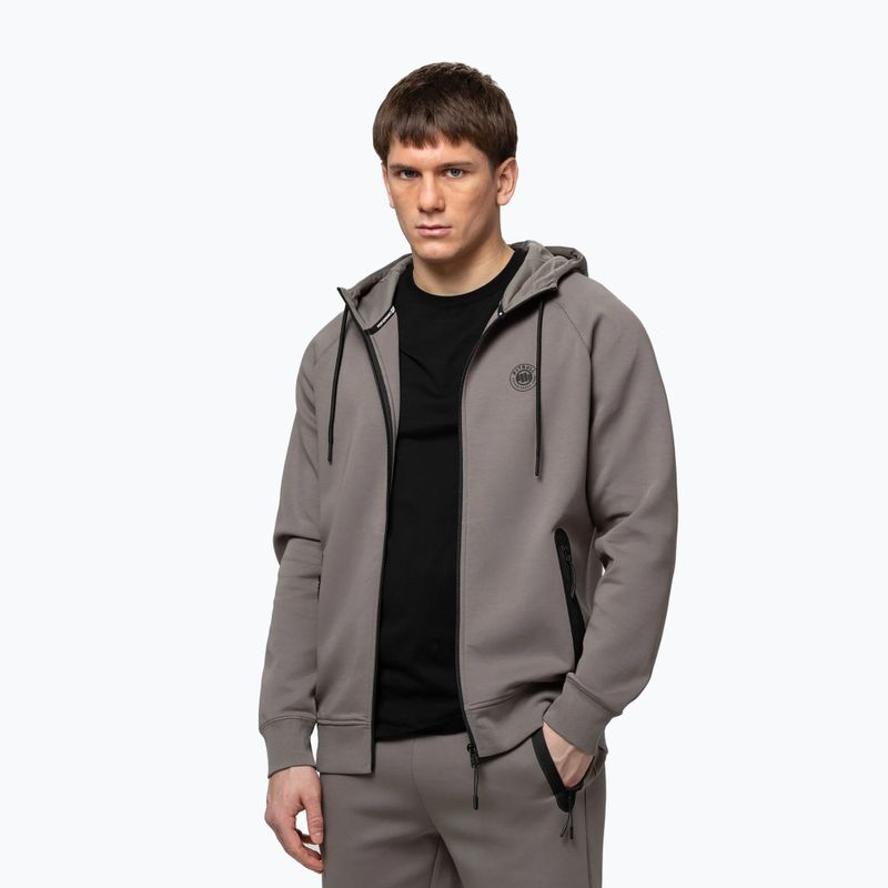 Pánska mikina Pitbull Dogwood Hooded Zip Sweatshirt taupe 4