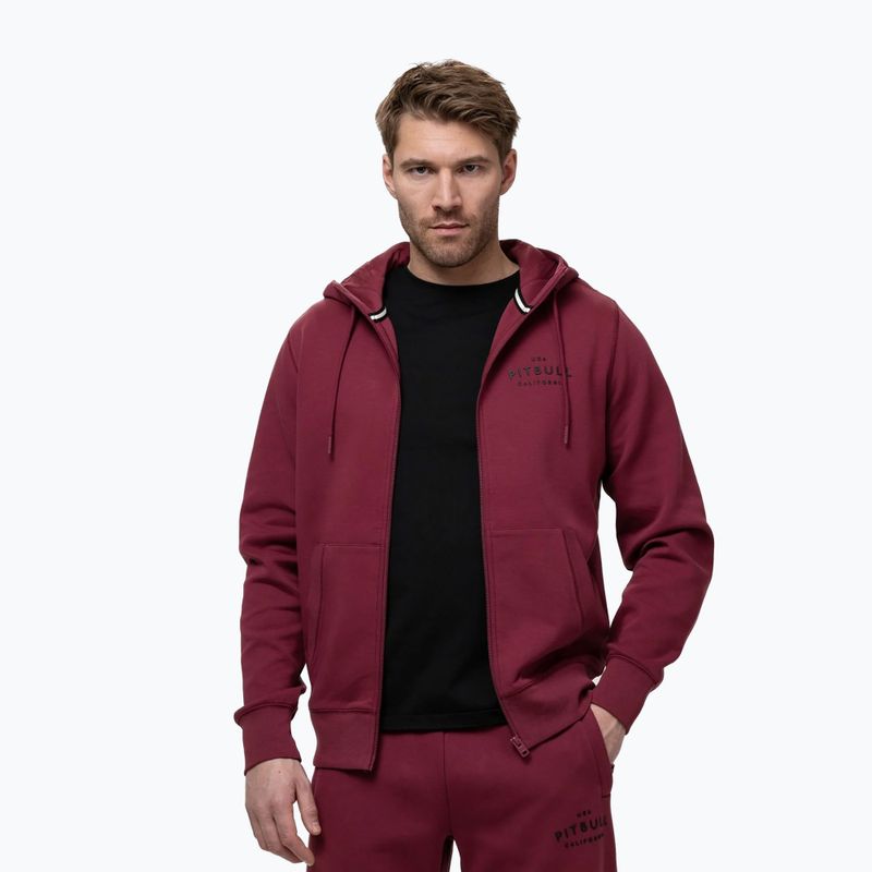 Pánska mikina Pitbull Sampson Hooded Zip Sweatshirt burgundy 4
