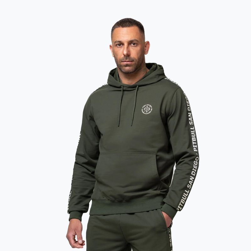 Pánska mikina Pitbull Tape Parker Hooded old green 4
