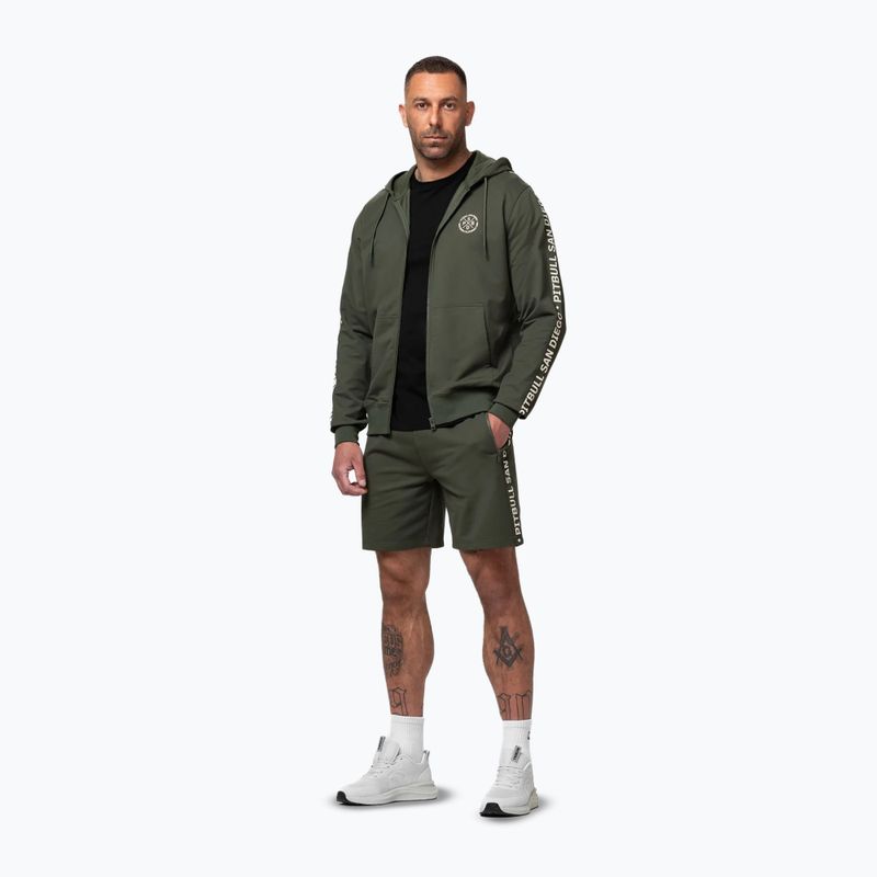 Pánska mikina Pitbull Tape Parker Hooded Zip old green 2