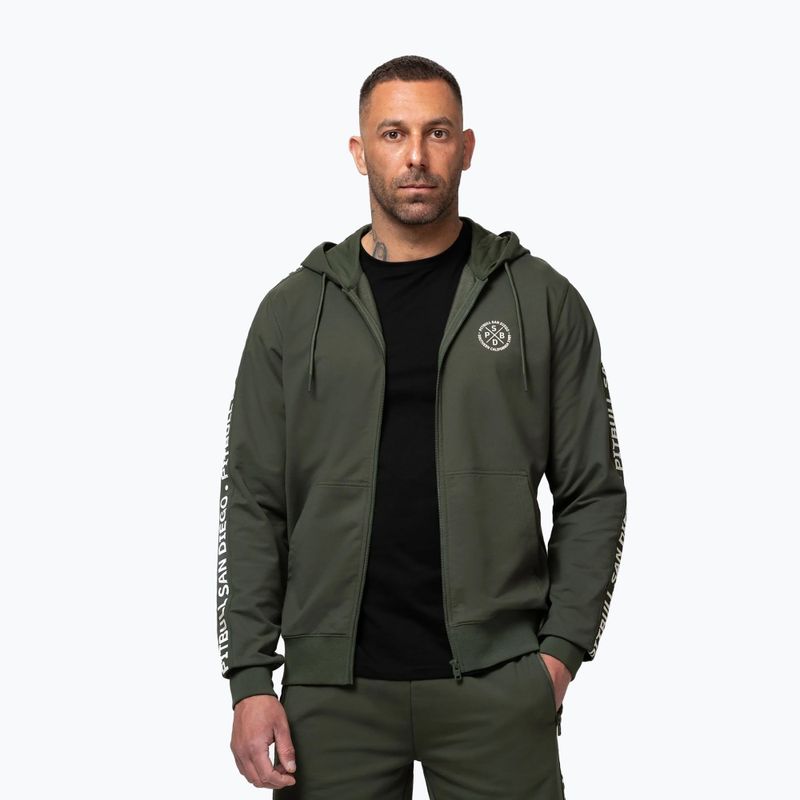 Pánska mikina Pitbull Tape Parker Hooded Zip old green 4