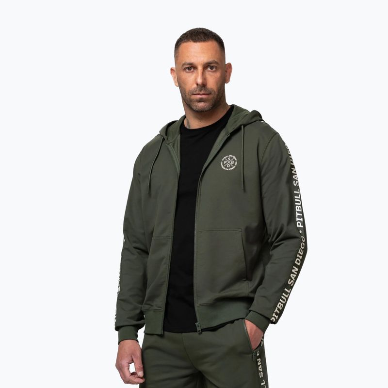 Pánska mikina Pitbull Tape Parker Hooded Zip old green 5