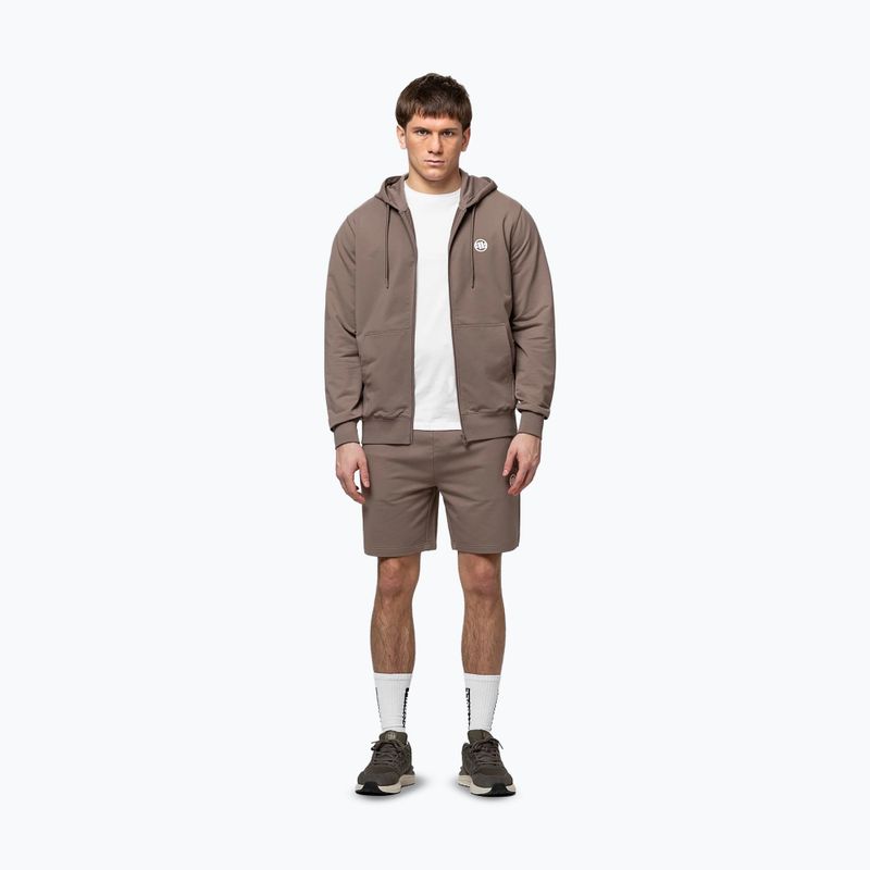Pánska mikina Pitbull Nugget Small Logo Hooded Zip brown savana 2