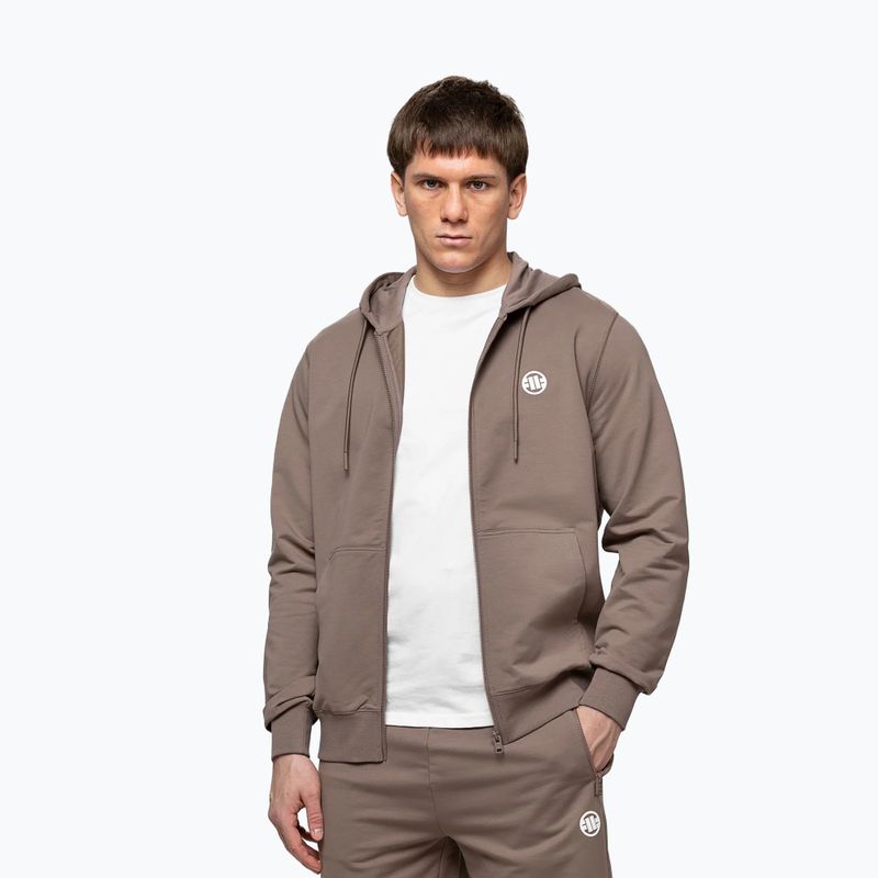 Pánska mikina Pitbull Nugget Small Logo Hooded Zip brown savana 4