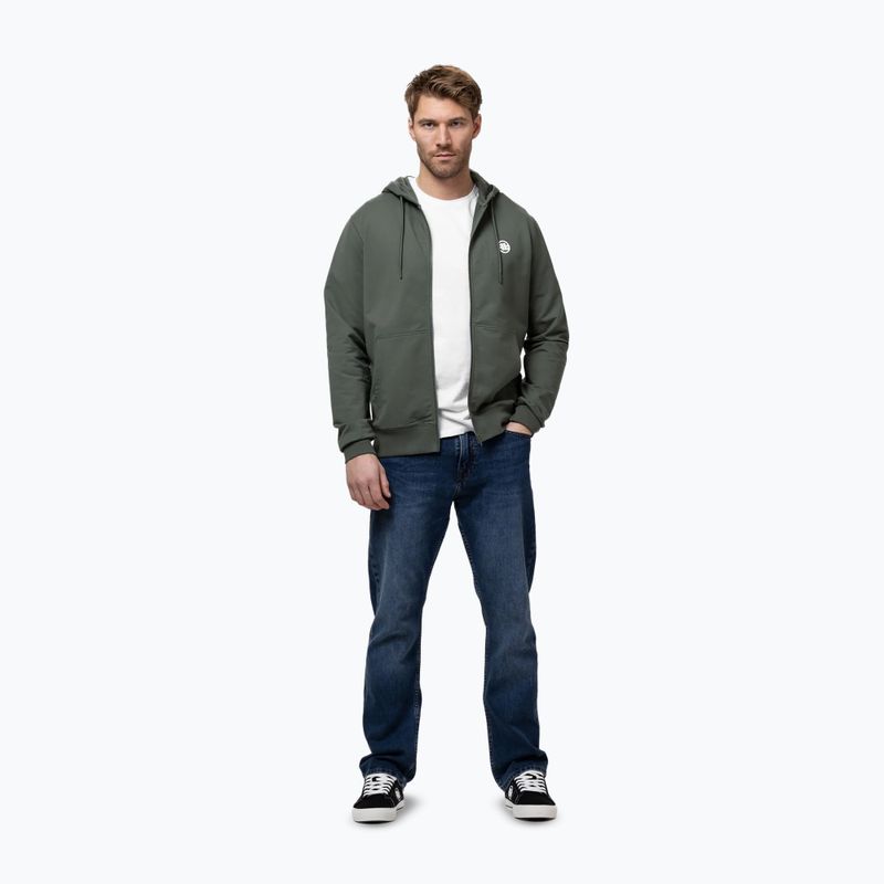 Pánska mikina Pitbull Nugget Small Logo Hooded Zip sage green 2