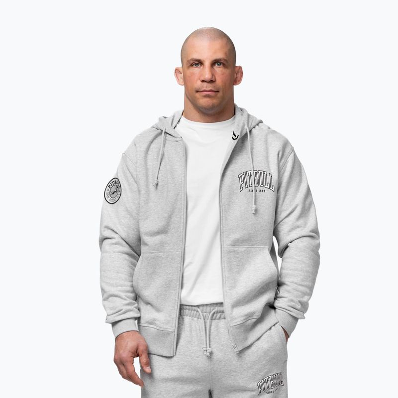 Pánska mikina Pitbull Badger Hooded Zip grey/melange 5