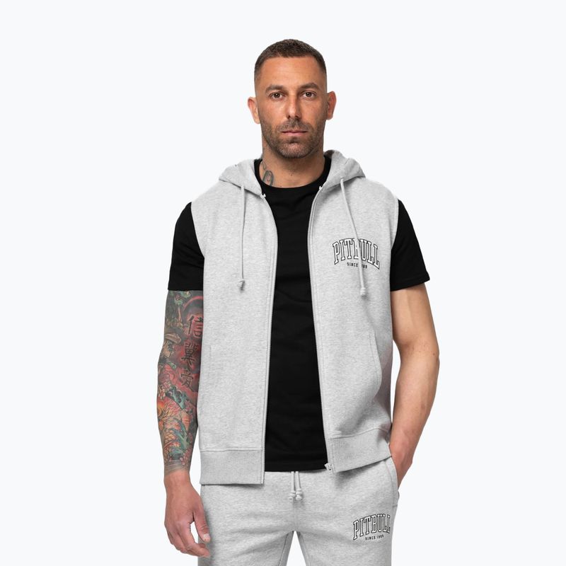 Pánska mikina Pitbull Badger Hooded Vest Zip grey/melange 4