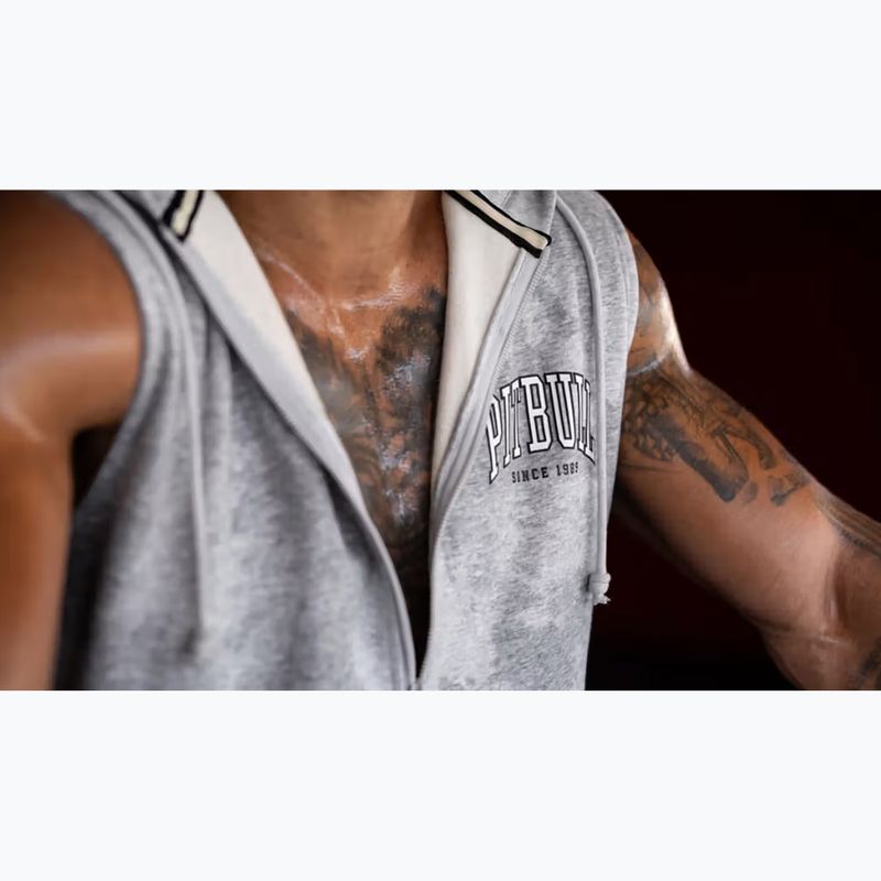 Pánska mikina Pitbull Badger Hooded Vest Zip grey/melange 12