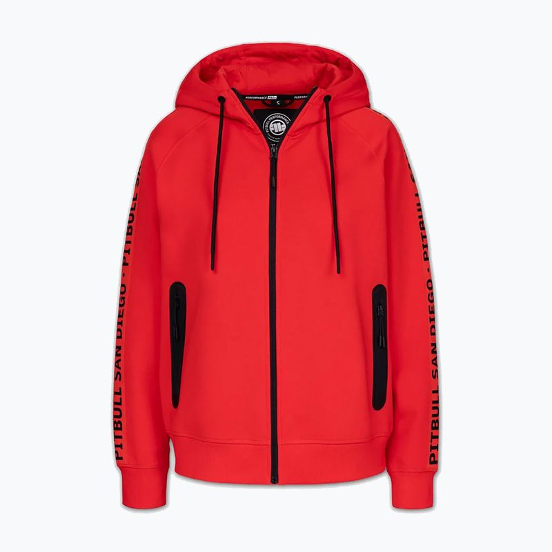 Dámska mikina Pitbull Explory Tape Hooded Zip fluo/red 6