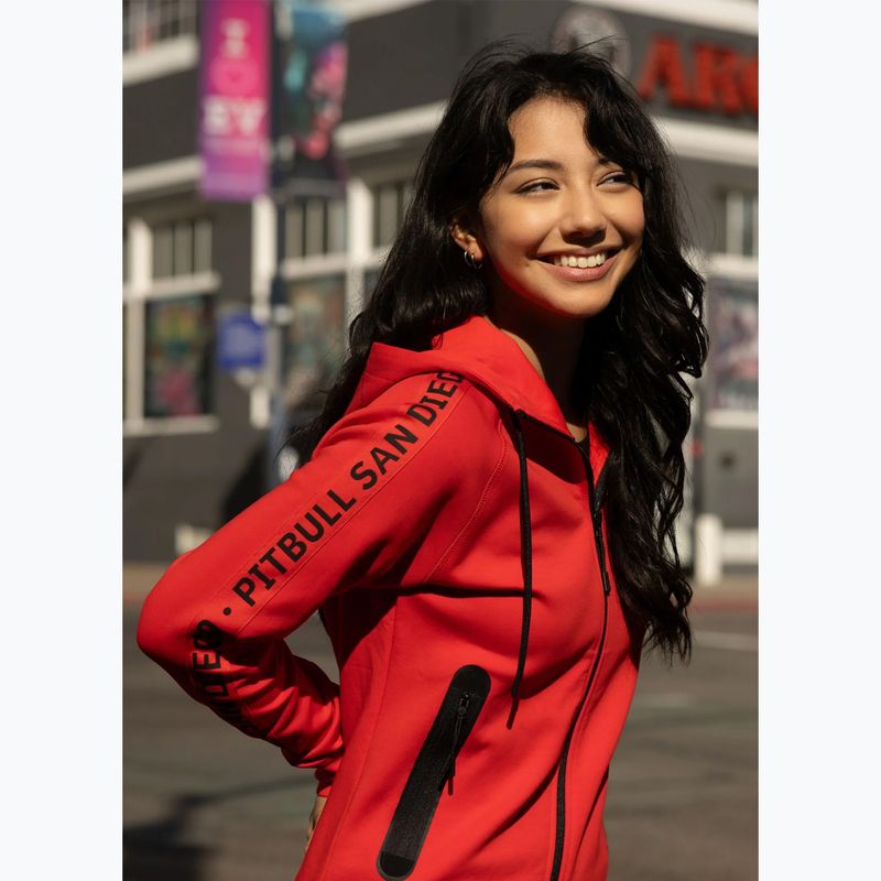 Dámska mikina Pitbull Explory Tape Hooded Zip fluo/red 14