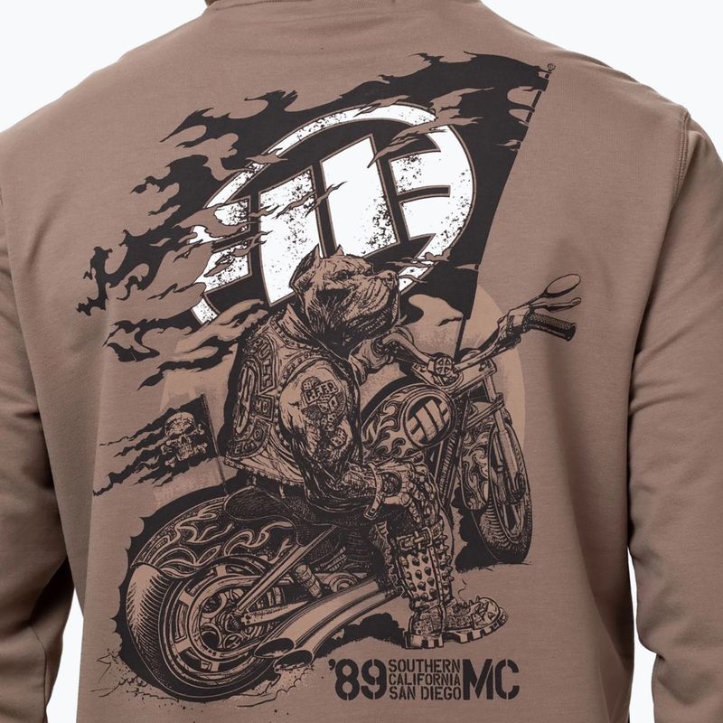 Pánska mikina Pitbull MC Crewneck Sweatshirt brown savana 3