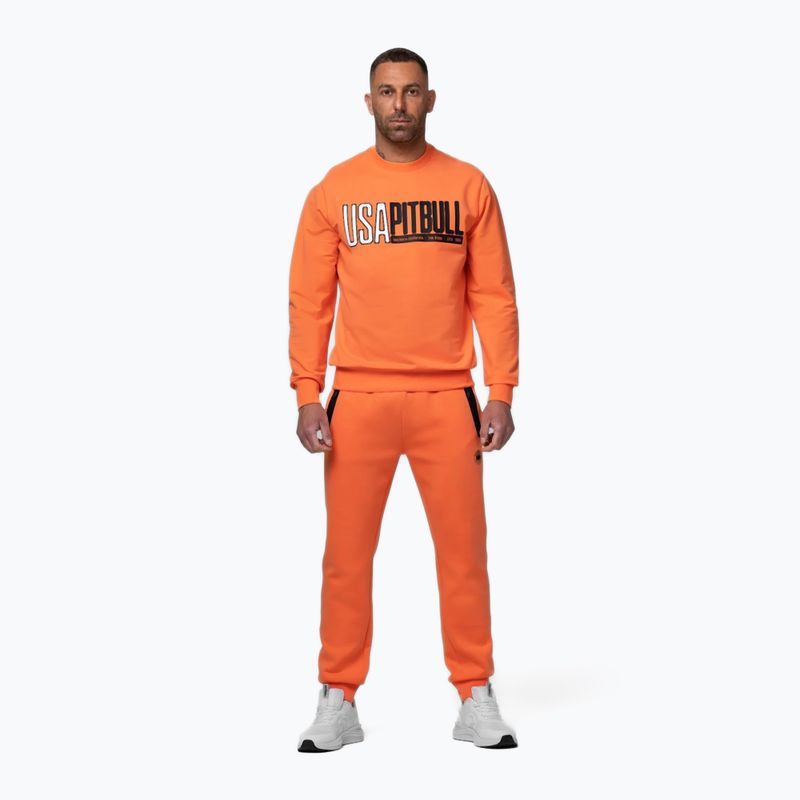 Pánska mikina Pitbull USA Crewneck Sweatshirt fluo orange 2