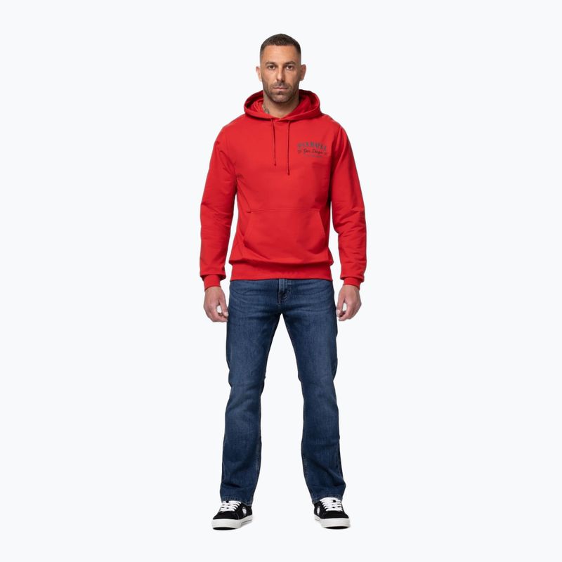 Pánska mikina Pitbull Strenght & Respect Sweatshirt Hooded red 2