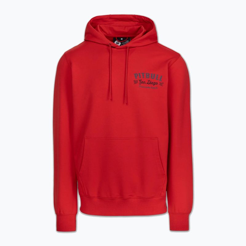 Pánska mikina Pitbull Strenght & Respect Sweatshirt Hooded red 5
