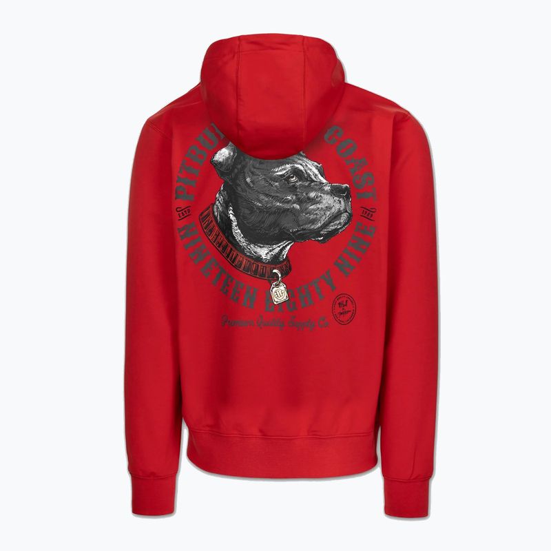 Pánska mikina Pitbull Strenght & Respect Sweatshirt Hooded red 6