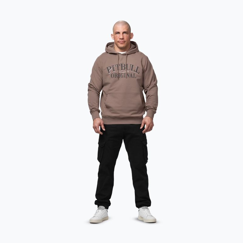 Pánska mikina Pitbull Midnight Sweatshirt Hooded brown savana 2