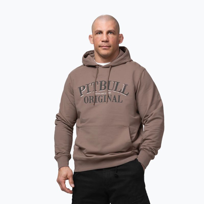 Pánska mikina Pitbull Midnight Sweatshirt Hooded brown savana 4