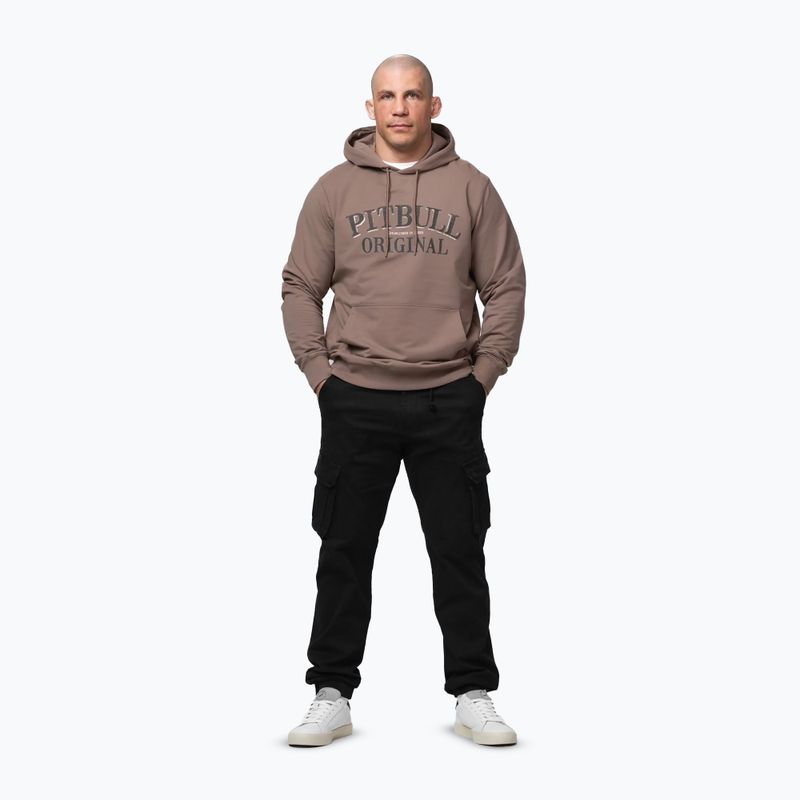 Pánska mikina Pitbull Midnight Sweatshirt Hooded brown savana 5