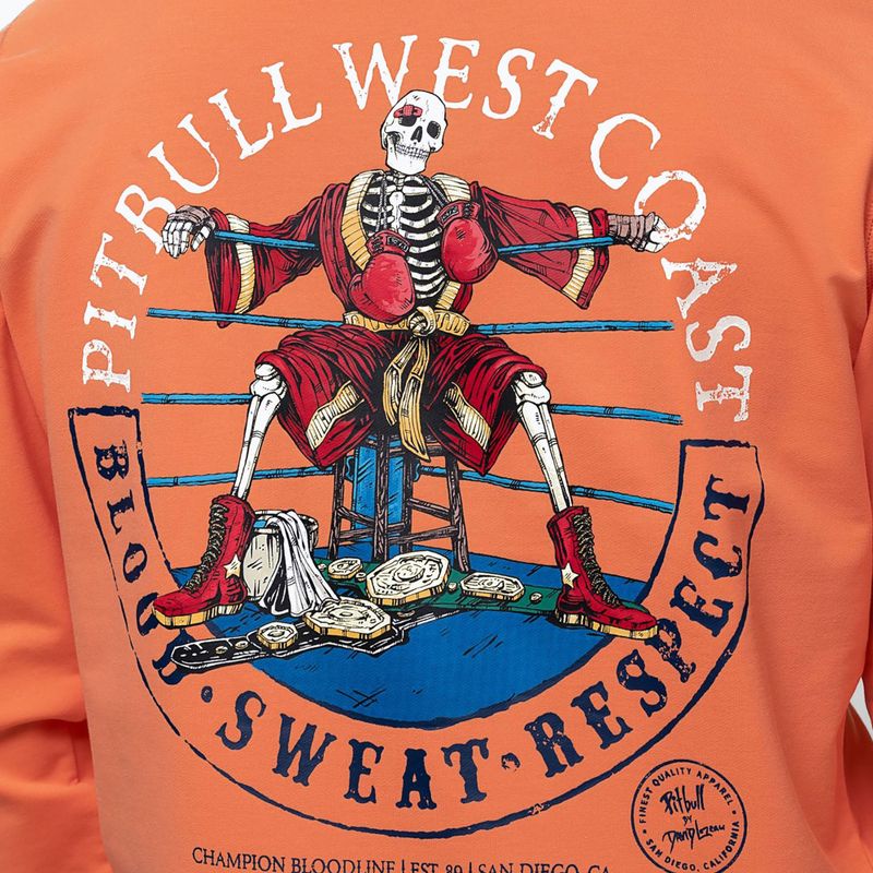 Pánska mikina Pitbull Bloodline 2 Sweatshirt Hooded fluo orange 4