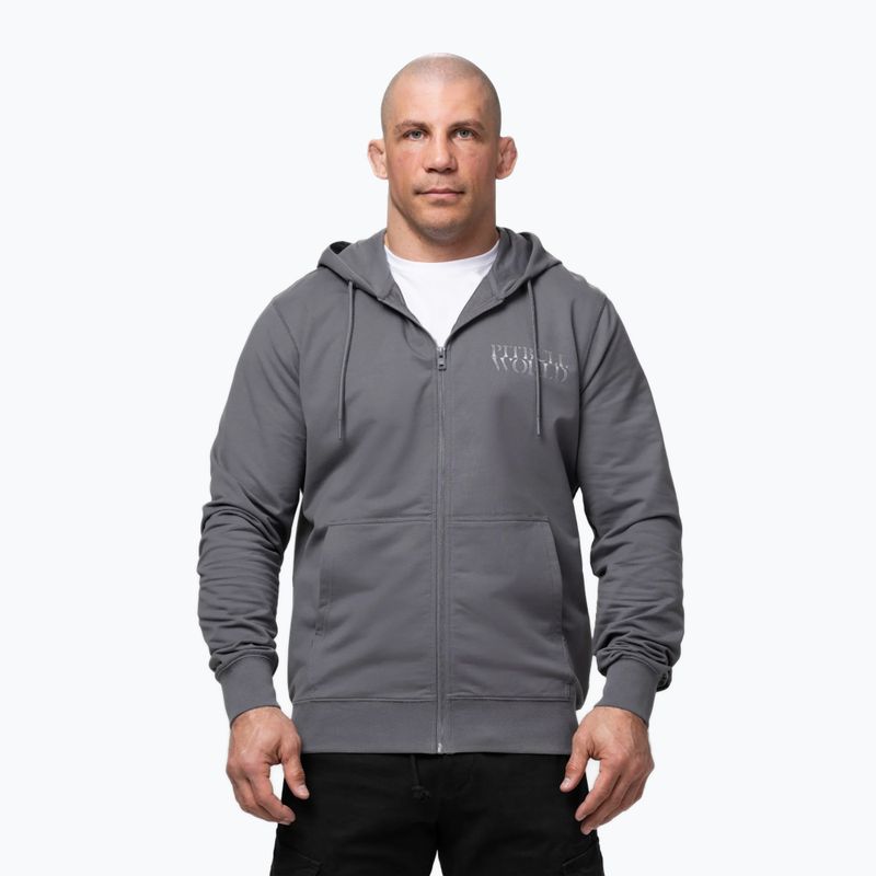 Pánska mikina Pitbull World Sweatshirt Zip Hooded graphite 4