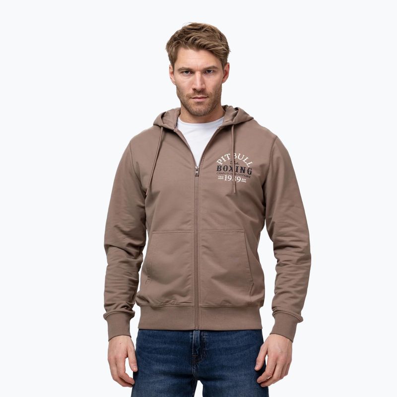 Pánska mikina Pitbull Bloodline 2 Sweatshirt Zip Hooded brown savana 3