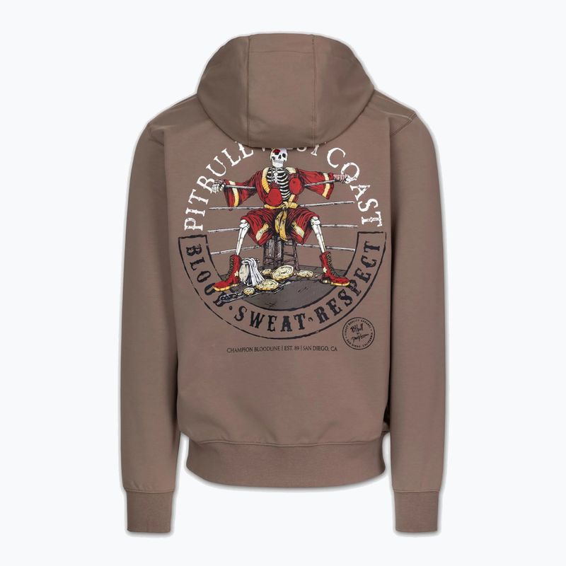 Pánska mikina Pitbull Bloodline 2 Sweatshirt Zip Hooded brown savana 6