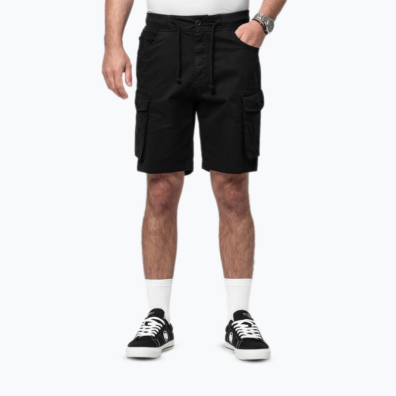 Pánske šortky Pitbull Proctor Drawstring Cargo black