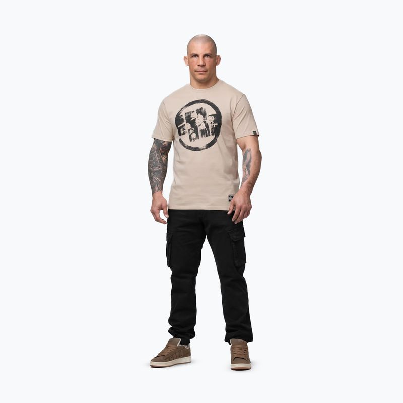 Pánske tričko Pitbull Palms ultra light sand logo 2