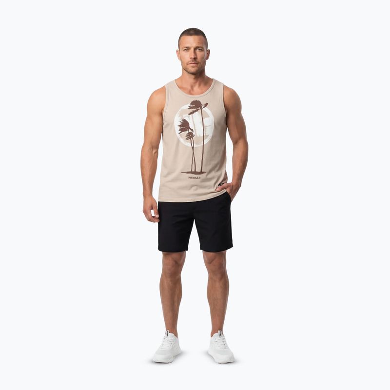 Pánske tričko Pitbull Palms Tank Top light sand 2