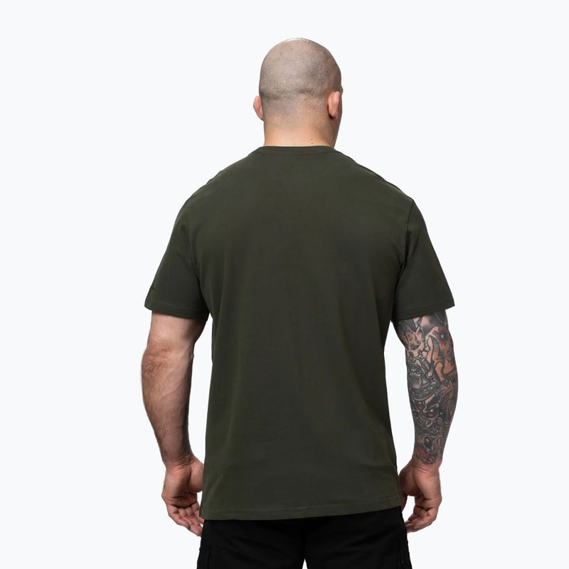 Pánske tričko Pitbull USA CAL Big Logo old green 3