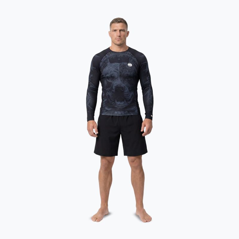 Pánsky rashguard s dlhým rukávom Pitbull World Rashguard black 2