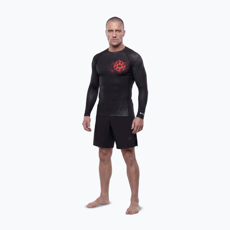 Pánsky rashguard s dlhým rukávom Pitbull Ray Rashguard fluo/red 2