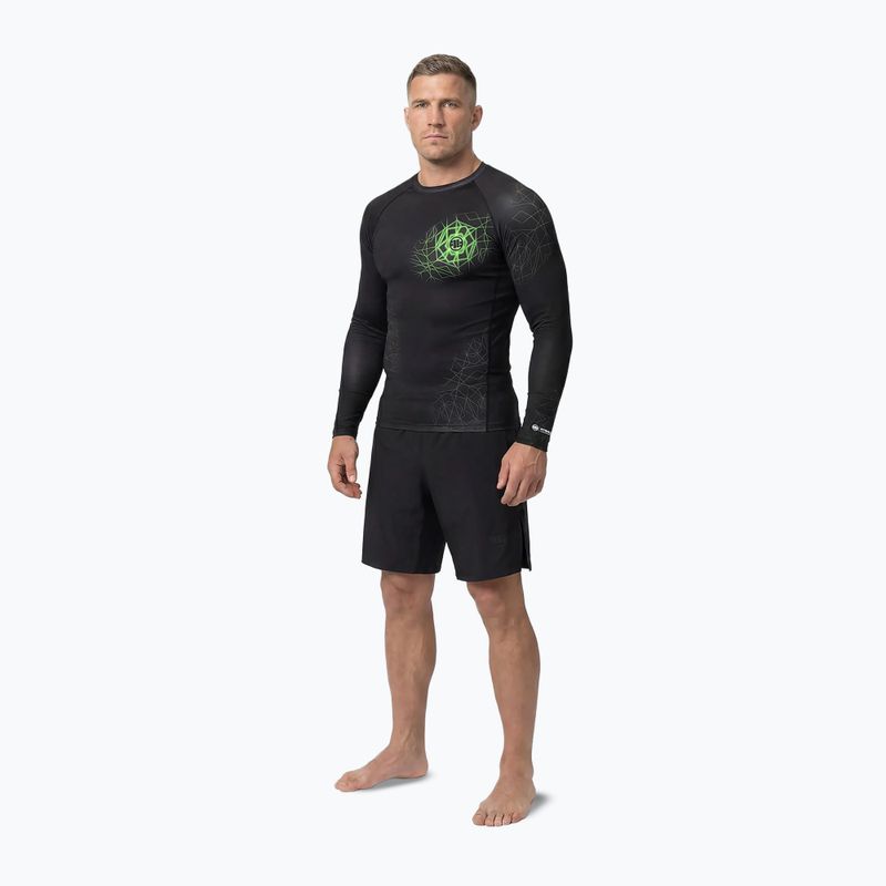 Pánsky rashguard s dlhým rukávom Pitbull Ray Rashguard fluo green 2