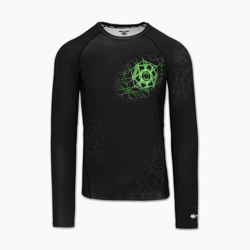 Pánsky rashguard s dlhým rukávom Pitbull Ray Rashguard fluo green 3