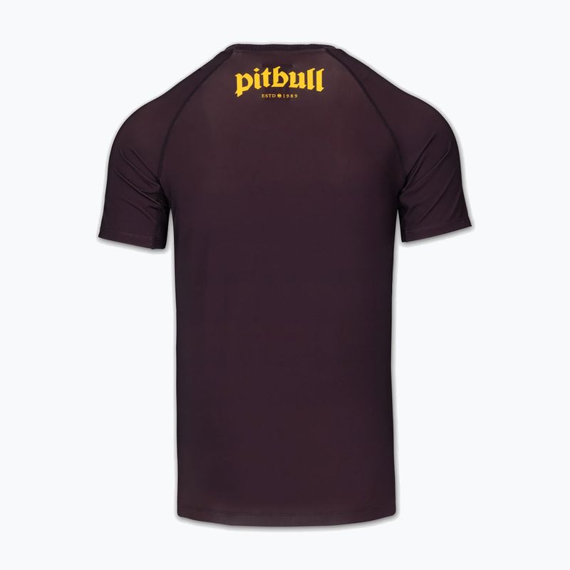 Pánske tričko Pitbull Rashguard Logo Palms brown 4